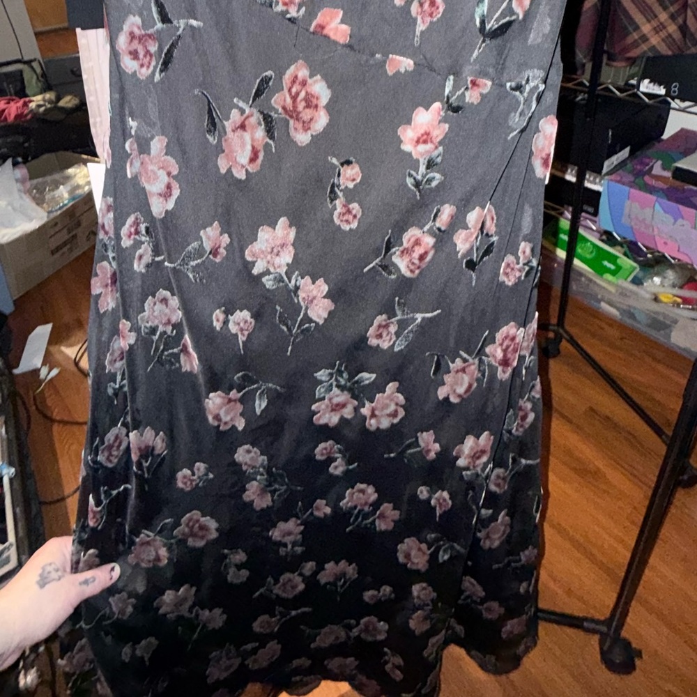 NWT For Love & Lemons Aigrette Floral Velvet Burnout Maxi Dress Size Large - Picture 6 of 14